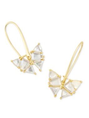 Kendra Scott Blair Butterfly Gold & Mother Of Pearl Drop Earrings New